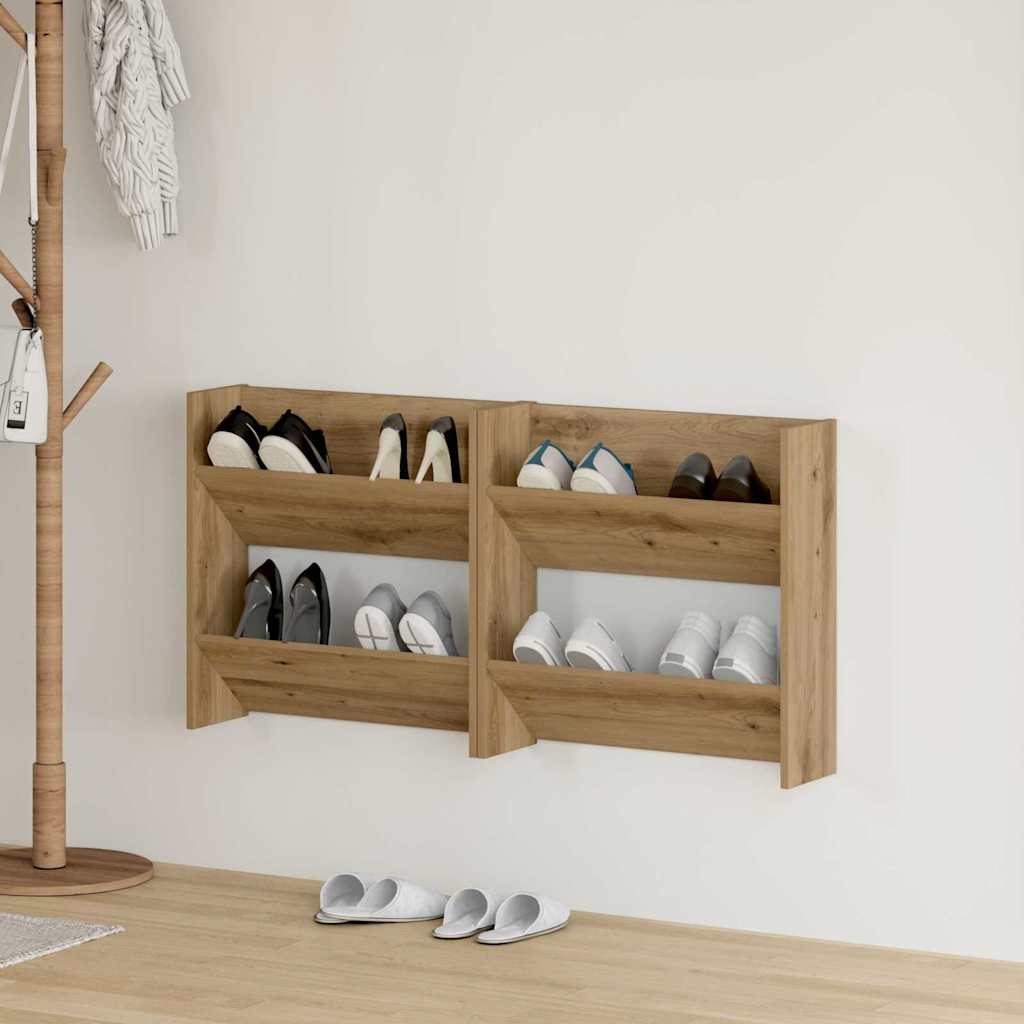 Mobile per scarpe 2 pcs Rovere artigianale 60 x 18 x 60 cm