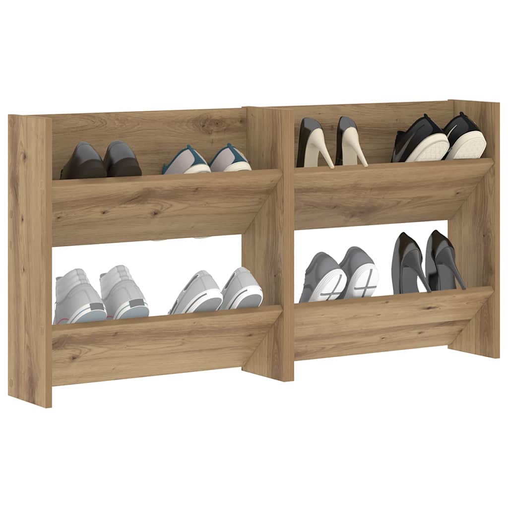 Mobile per scarpe 2 pcs Rovere artigianale 60 x 18 x 60 cm