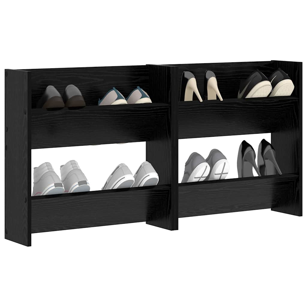Mobile per scarpe 2 pcs Rovere Nero 60 x 18 x 60 cm