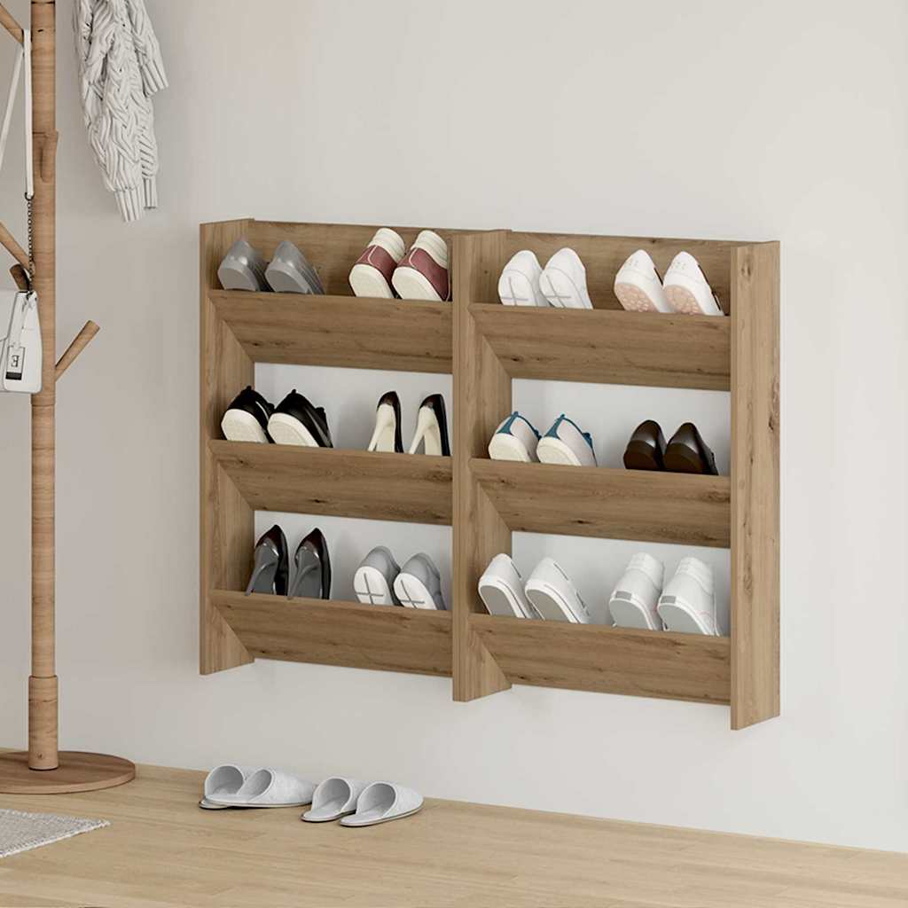 Mobile per scarpe 2 pcs Rovere artigianale 60 x 18 x 90 cm