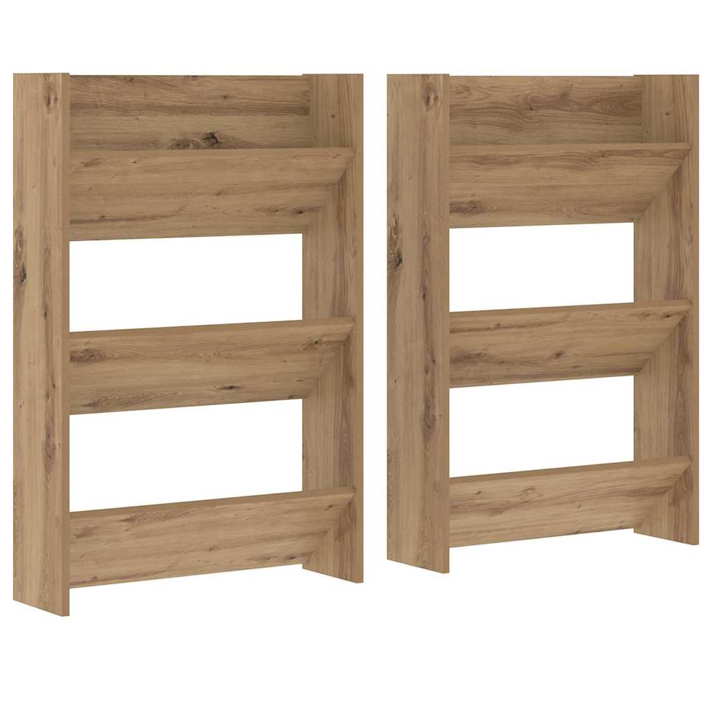 Mobile per scarpe 2 pcs Rovere artigianale 60 x 18 x 90 cm