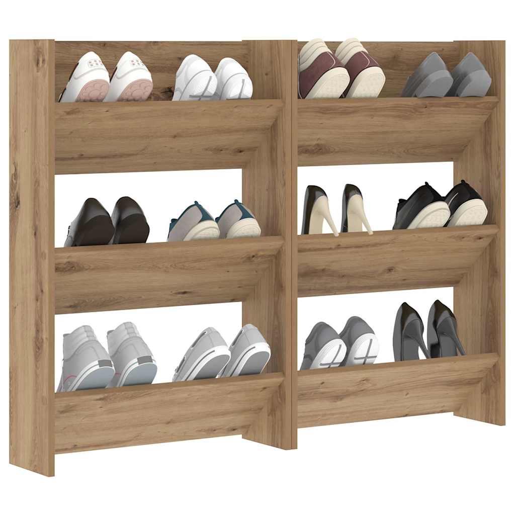 Mobile per scarpe 2 pcs Rovere artigianale 60 x 18 x 90 cm