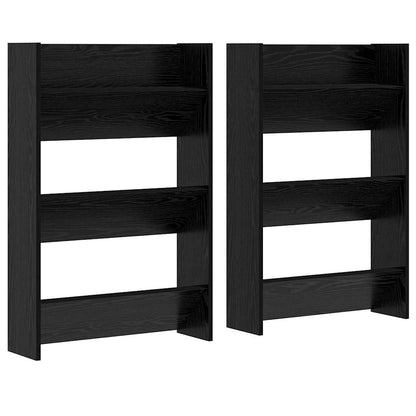Mobile per scarpe 2 pcs Rovere Nero 60 x 18 x 90 cm
