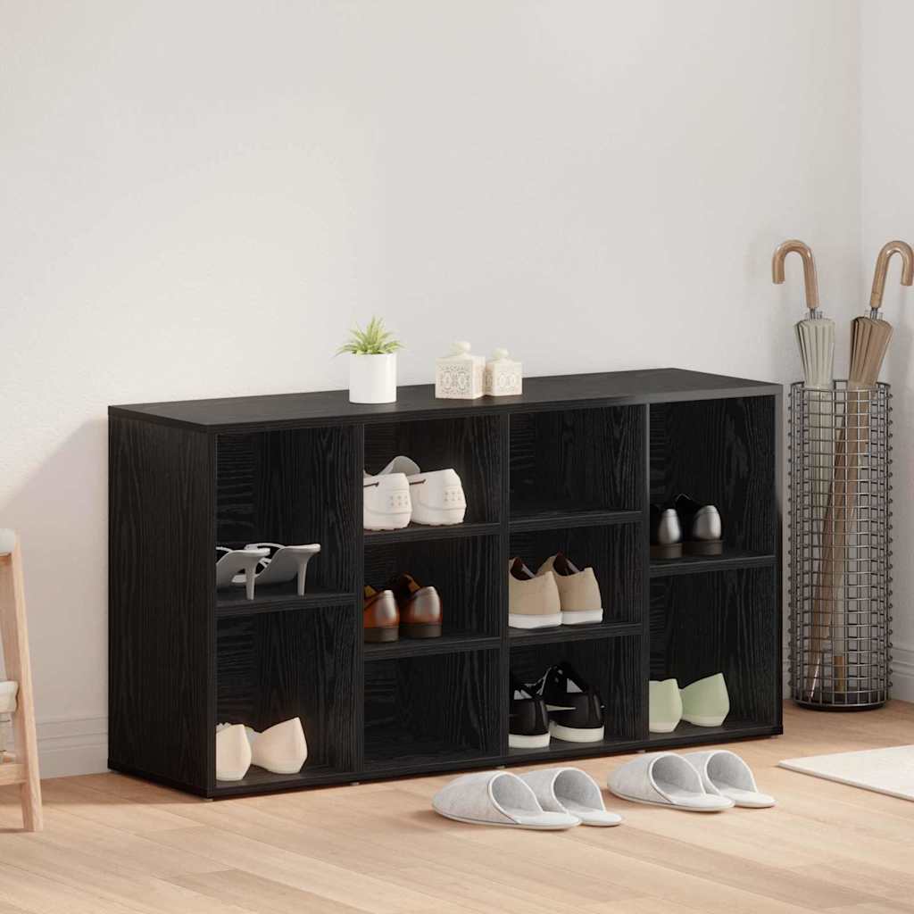 Panca per scarpe con lo scaffale Rovere Nero 103 x 30 x 54,5 cm
