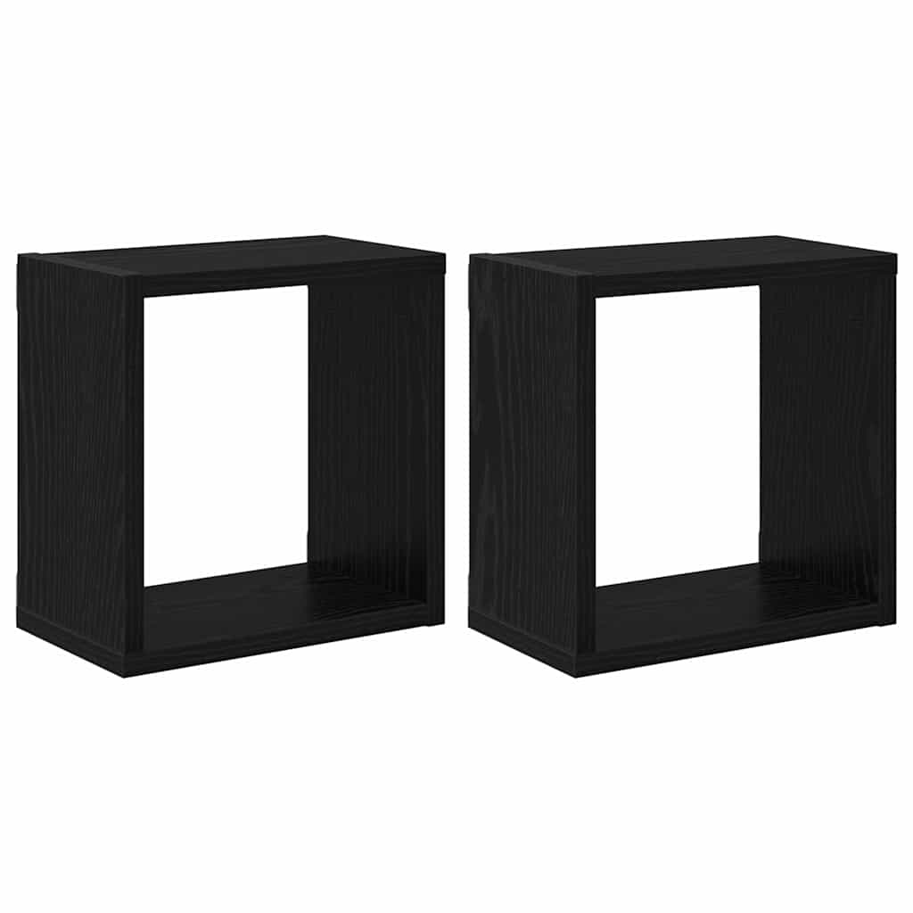 Scaffali da parete Rovere Nero Legno multistrato
