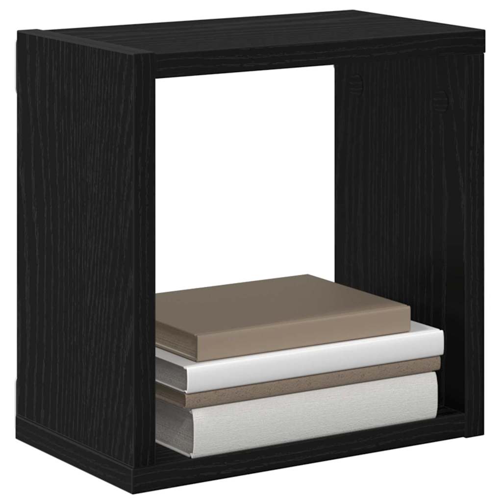 Scaffali da parete Rovere Nero Legno multistrato