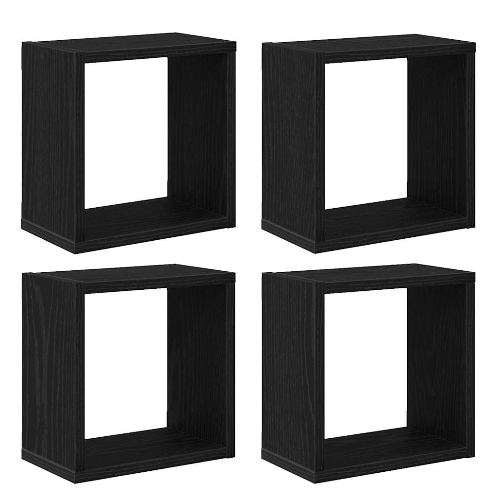 Scaffali da parete Rovere Nero Legno multistrato