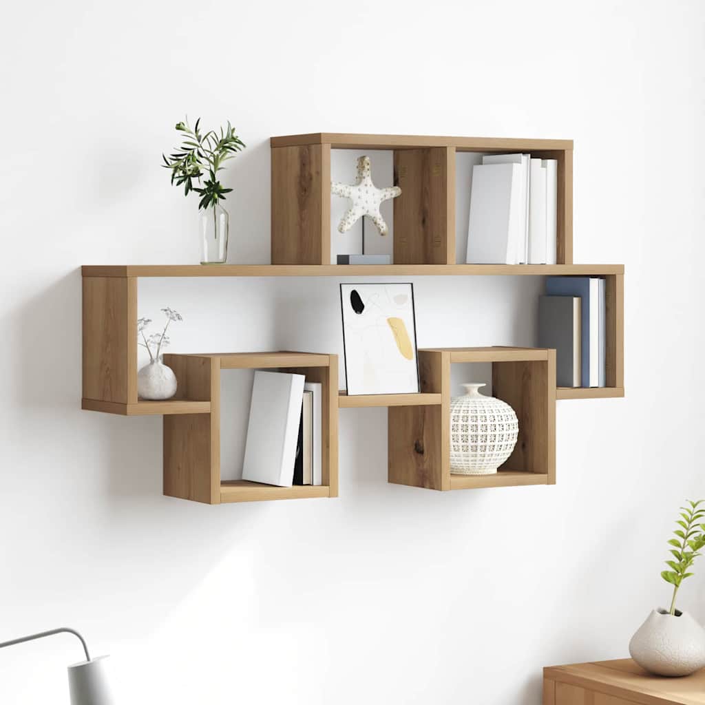 Scaffale da parete rovere artigianale 82 x 15 x 51 cm