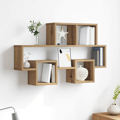 Scaffale da parete rovere artigianale 82 x 15 x 51 cm