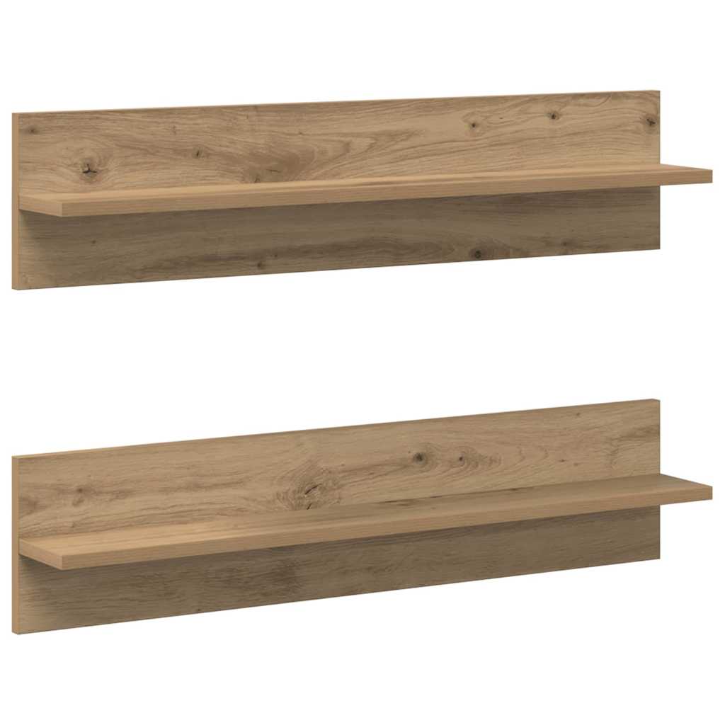 Scaffale da parete 2 pcs Rovere artigianale 80 x 11,5 x 18 cm