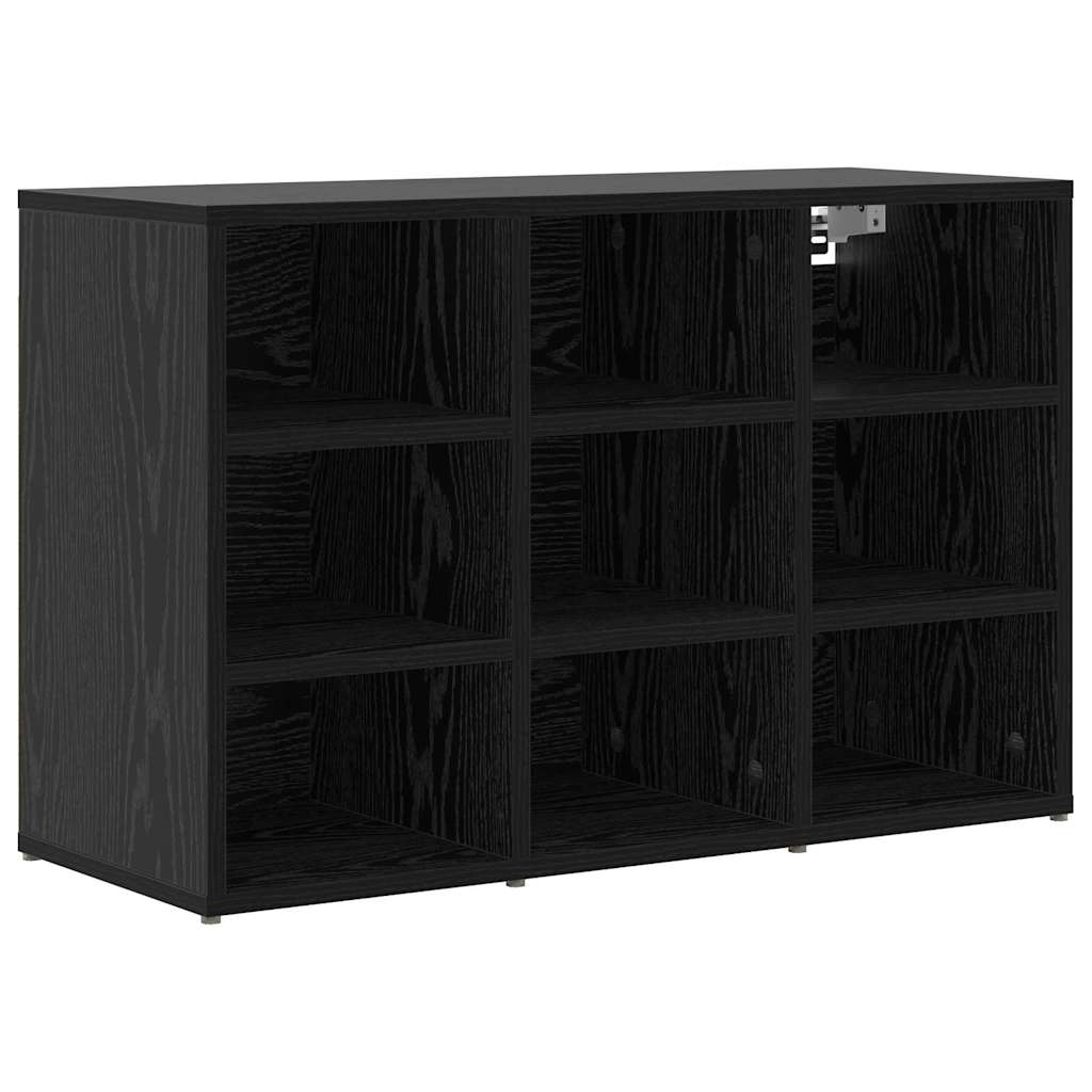 Mobile per scarpe con lo scaffale Rovere Nero 77,5 x 30 x 51 cm