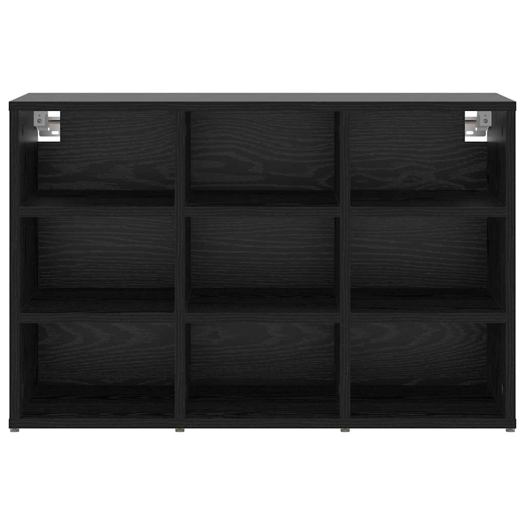 Mobile per scarpe con lo scaffale Rovere Nero 77,5 x 30 x 51 cm