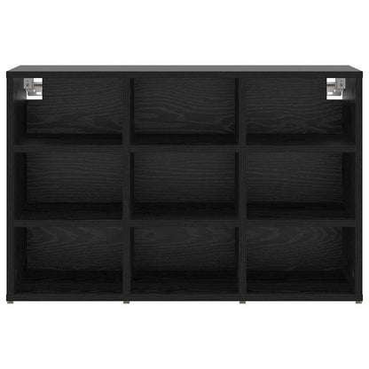 Mobile per scarpe con lo scaffale Rovere Nero 77,5 x 30 x 51 cm