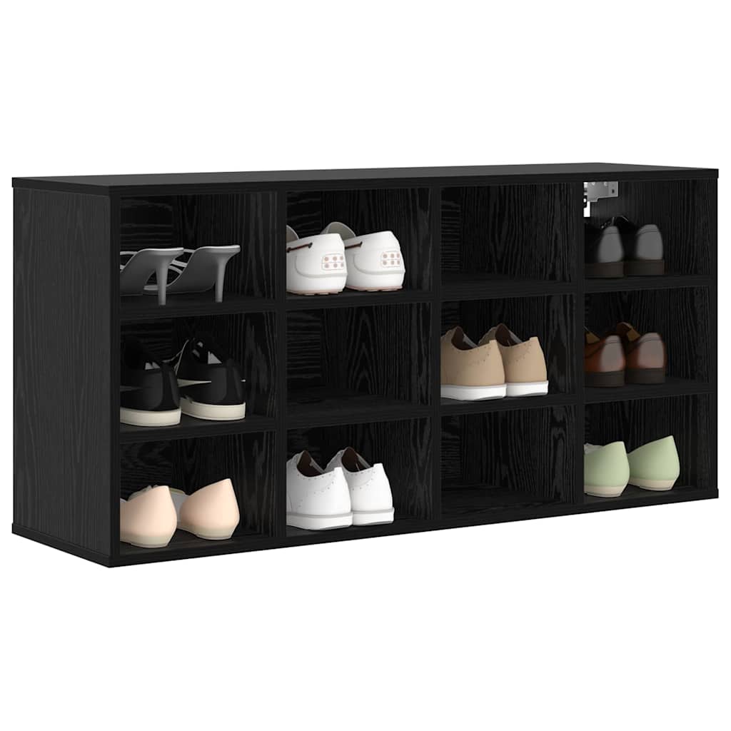 Mobile per scarpe con lo scaffale Rovere Nero 103 x 30 x 51 cm
