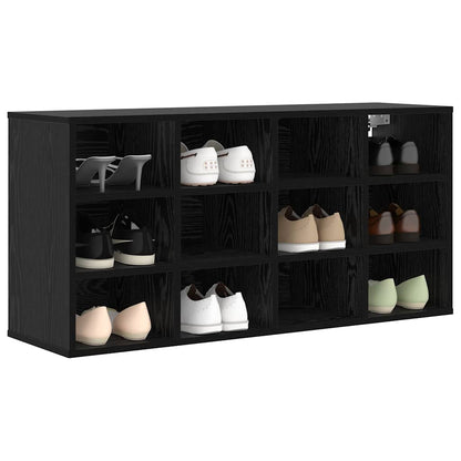 Mobile per scarpe con lo scaffale Rovere Nero 103 x 30 x 51 cm