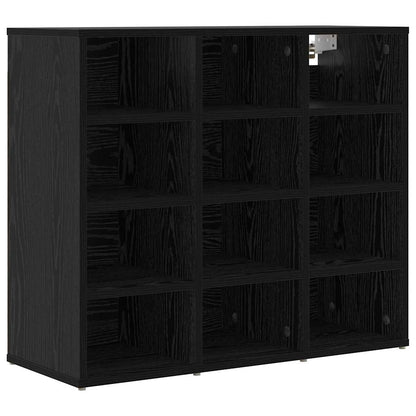 Mobile per scarpe con lo scaffale Rovere Nero 77,5 x 30 x 67 cm
