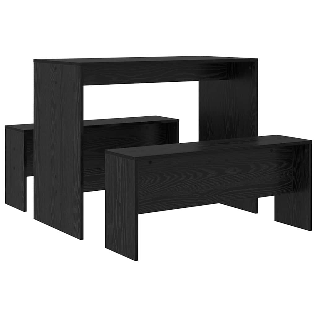 Set da pranzo 2 pcs Rovere nero Legno multistrato