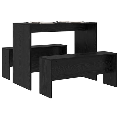 Set da pranzo 2 pcs Rovere nero Legno multistrato