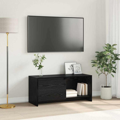Set mobile TV Rovere Nero 90 x 35 x 40 cm Legno multistrato