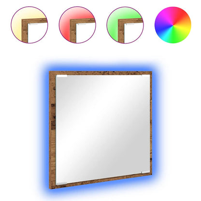 Specchio da bagno LED Legno vecchio 40 x 37 x 8.5 cm