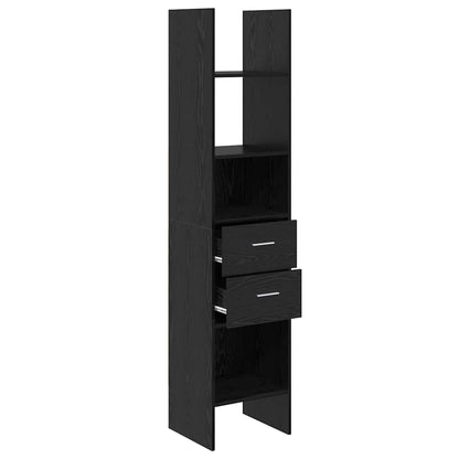 Armadio per Libri Rovere nero 40 x 35 x 180 cm