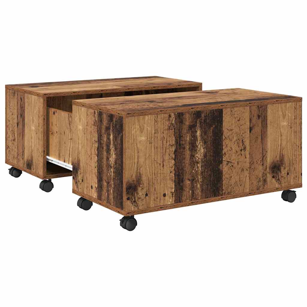 Tavolino da salotto con cassetto Legno vecchio 75 x 75 x 38 cm
