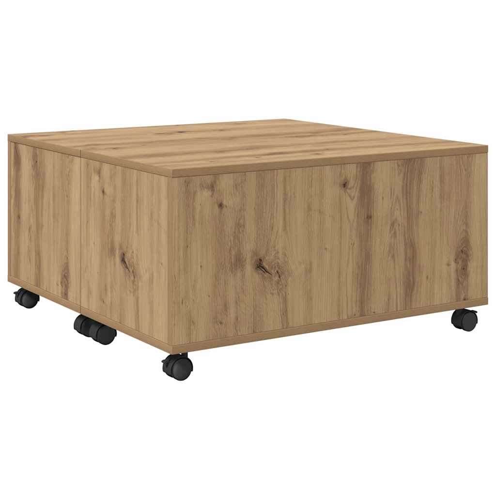 Tavolino da salotto Rovere artigianale 75 x 75 x 38 cm