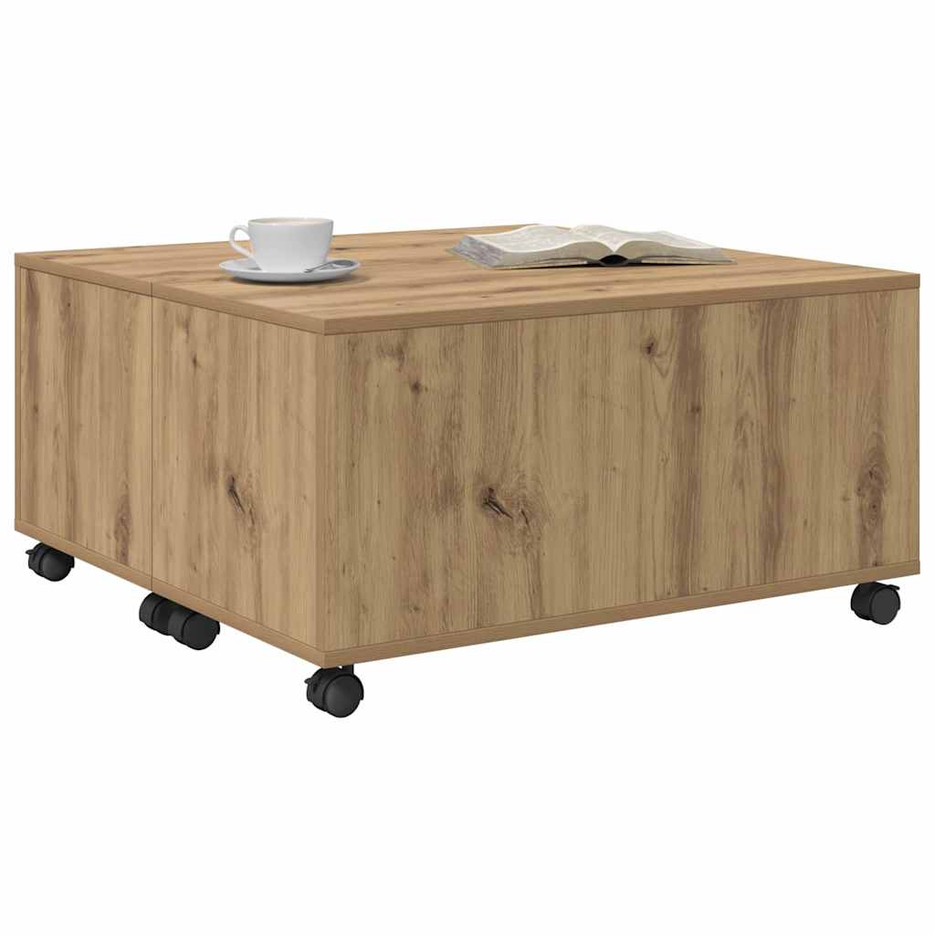 Tavolino da salotto Rovere artigianale 75 x 75 x 38 cm