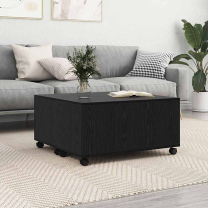Tavolino da salotto con cassetto Rovere Nero 75 x 75 x 38 cm