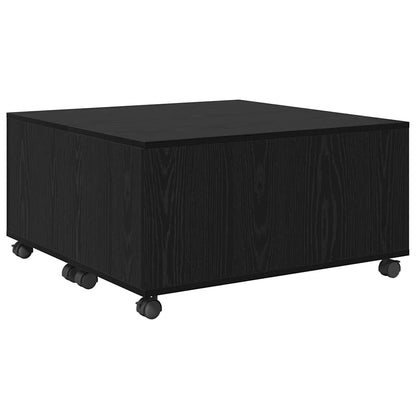 Tavolino da salotto con cassetto Rovere Nero 75 x 75 x 38 cm