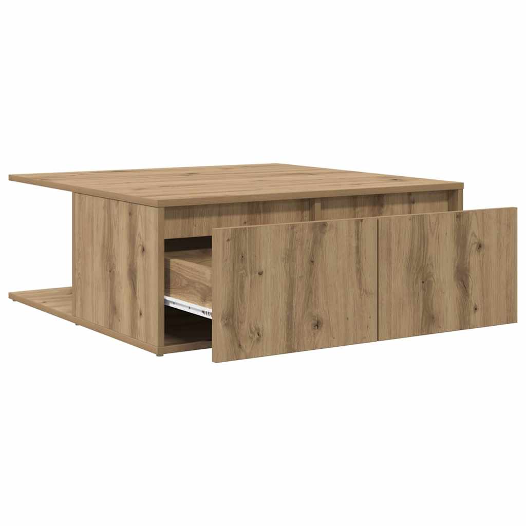 Tavolino da salotto Rovere artigianale 80 x 80 x 31 cm