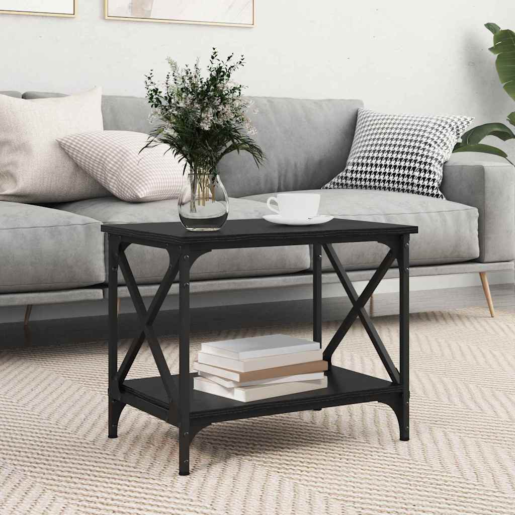 Tavolo laterale Rovere Nero 55 x 38 x 45 cm Legno multistrato