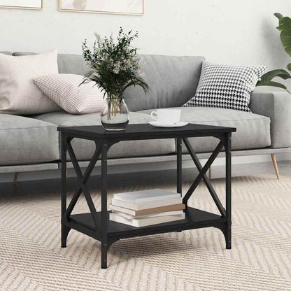 Tavolo laterale Rovere Nero 55 x 38 x 45 cm Legno multistrato