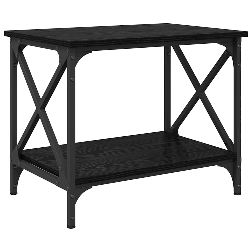 Tavolo laterale Rovere Nero 55 x 38 x 45 cm Legno multistrato