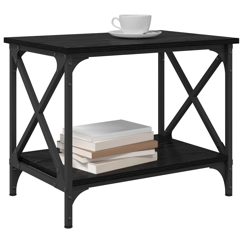 Tavolo laterale Rovere Nero 55 x 38 x 45 cm Legno multistrato
