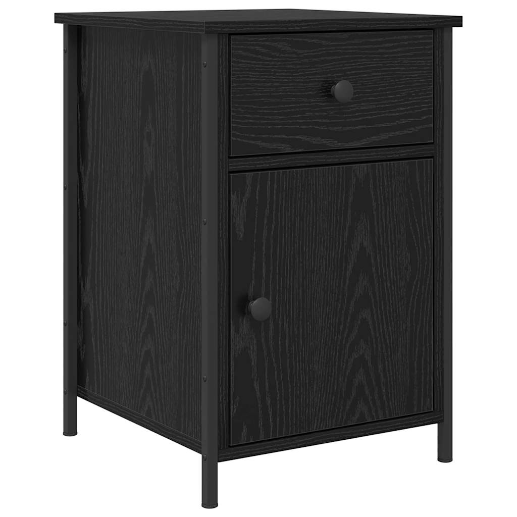 Armadio da Notte con cassetto 2 pcs Rovere Nero 40 x 42 x 60 cm