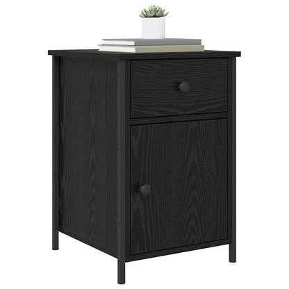 Armadio da Notte con cassetto 2 pcs Rovere Nero 40 x 42 x 60 cm