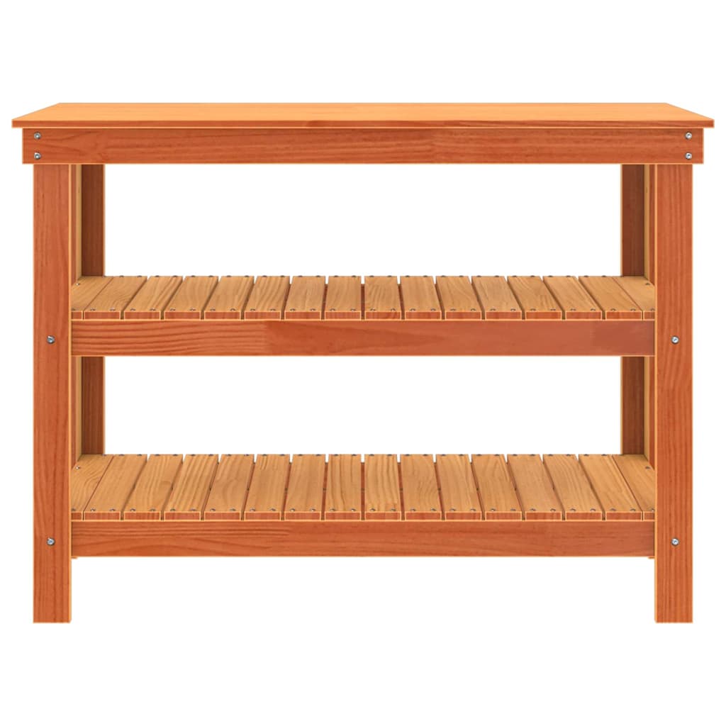 Banco da lavoro con lo scaffale Cera marrone 110,5 x 50 x 80 cm