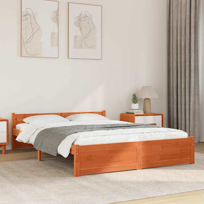 Struttura del letto con testiera Cera marrone 160 x 200 cm