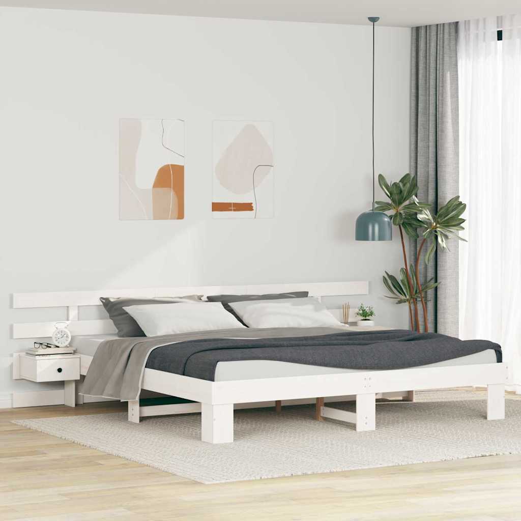 Struttura del letto Bianco 180 x 200 cm Pino massello