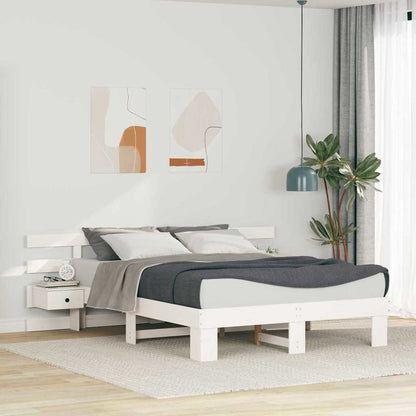 Struttura del letto Bianco 150 x 200 cm Pino massello