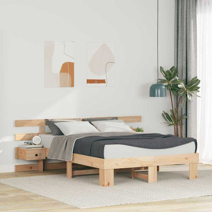 Struttura del letto Marrone 140 x 190 cm Pino massello