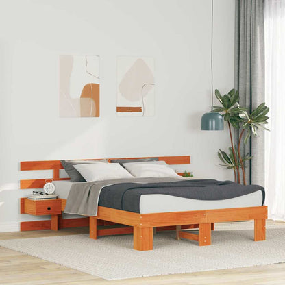 Struttura del letto Marrone 135 x 190 cm Pino massello