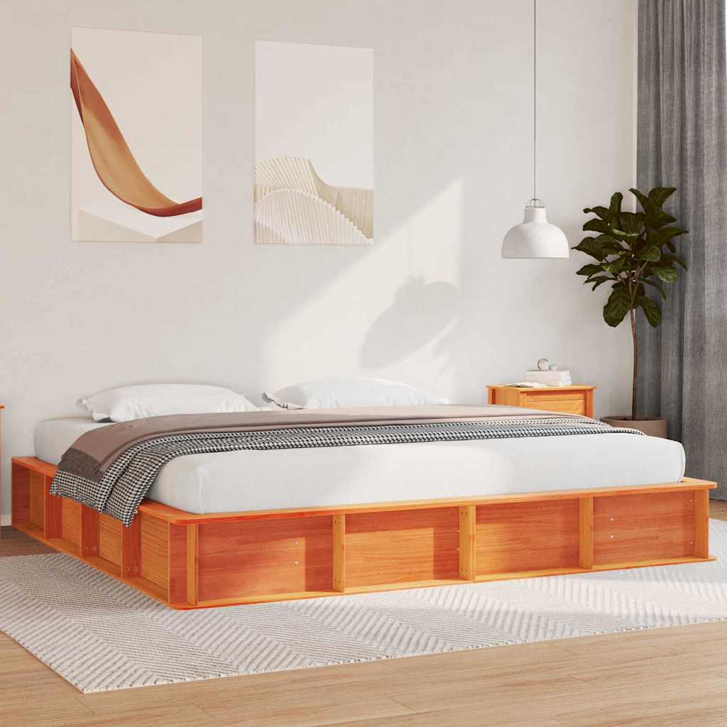 Struttura del letto Marrone cerato 180 x 200 cm Pino massello