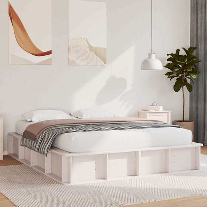 Struttura del letto Bianco 150 x 200 cm Pino massello