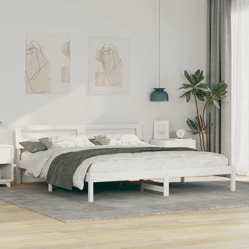 Struttura del letto Bianco 200 x 200 cm Pino massello