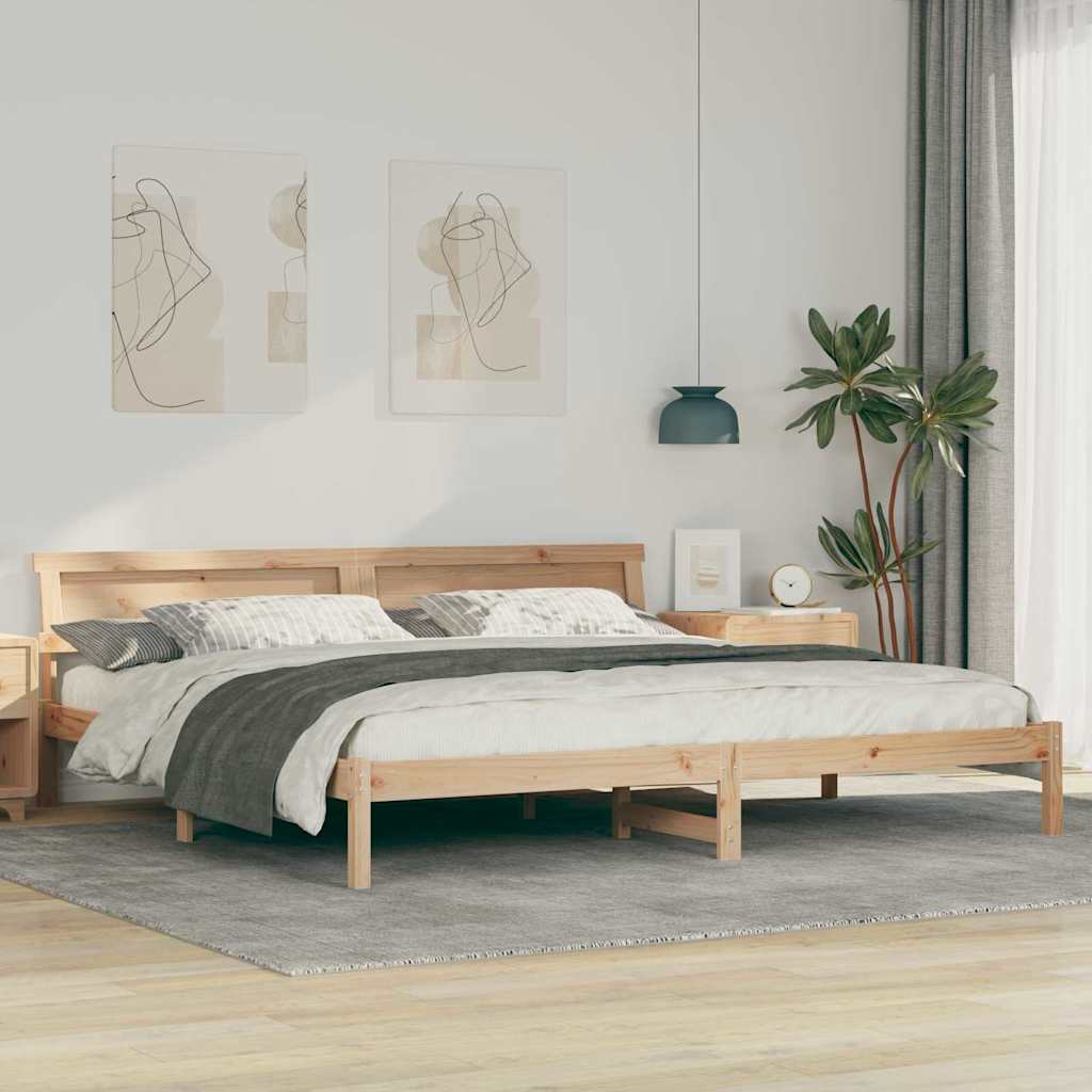Struttura del letto Marrone 200 x 200 cm Legno di pino massello