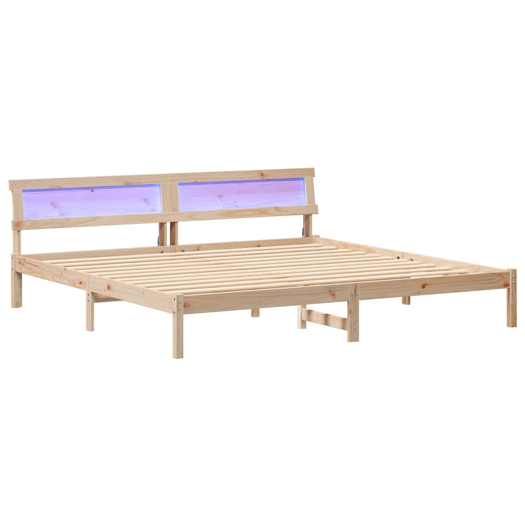 Struttura del letto Marrone 200 x 200 cm Legno di pino massello