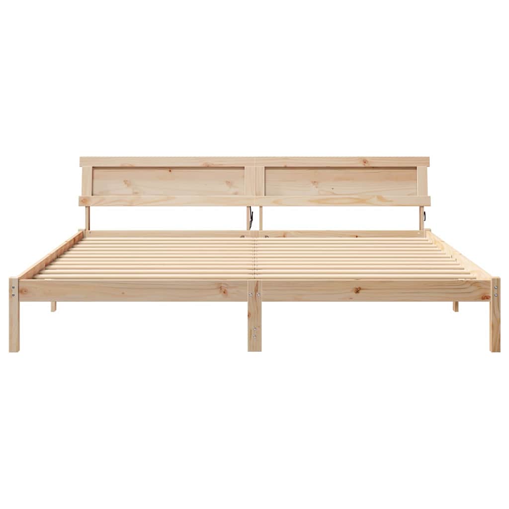 Struttura del letto Marrone 200 x 200 cm Legno di pino massello