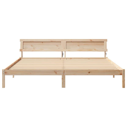 Struttura del letto Marrone 200 x 200 cm Legno di pino massello